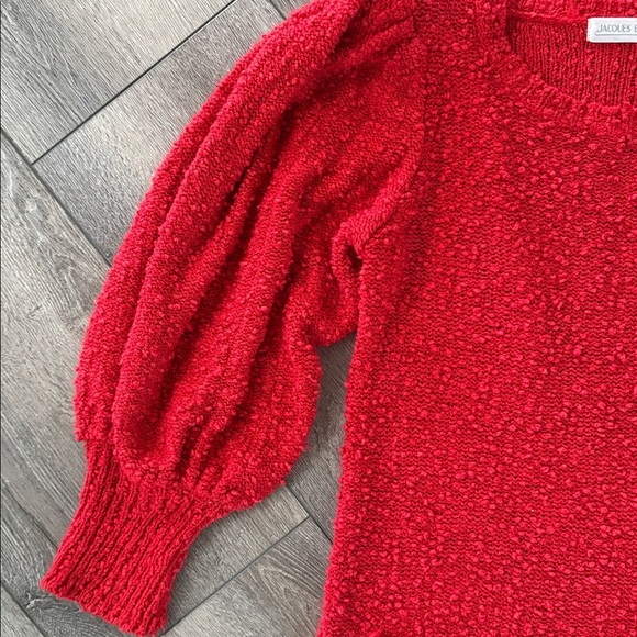 Vintage Jacques Bijou red pyre sleeve mini dress size 8 - Picture 4 of 5